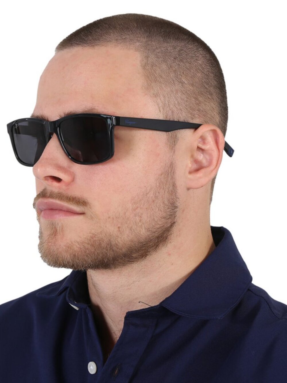 Salvatore Ferragamo SF938S 962 Sunglasses Black Rectangle Frame, Grey Lenses